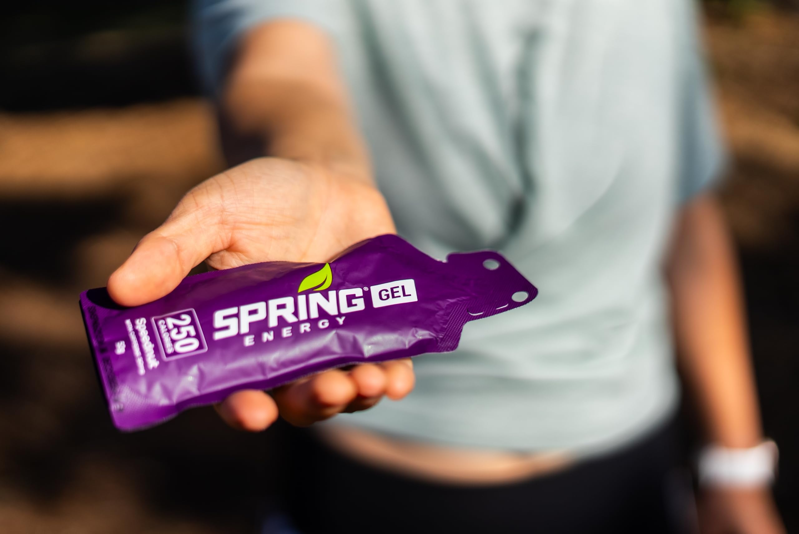 Spring Energy Speednut caffeine gel texture showing smooth swallow and fueling