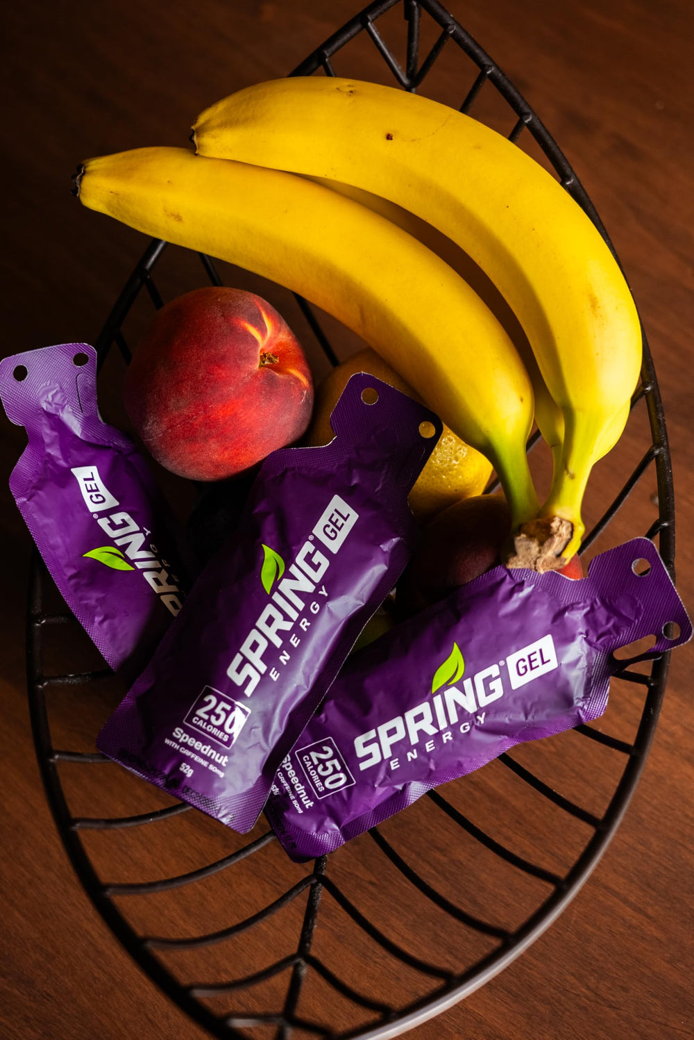 Spring Energy Speednut caffeine gel in-use during cycling for sustained energy