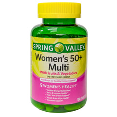 Bottle of Spring Valley Women's 50+ Multi with Fruits & Vegetables – 150 tablets