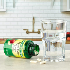 Close-up of Spring Valley ACV capsules 450 mg - 100 count