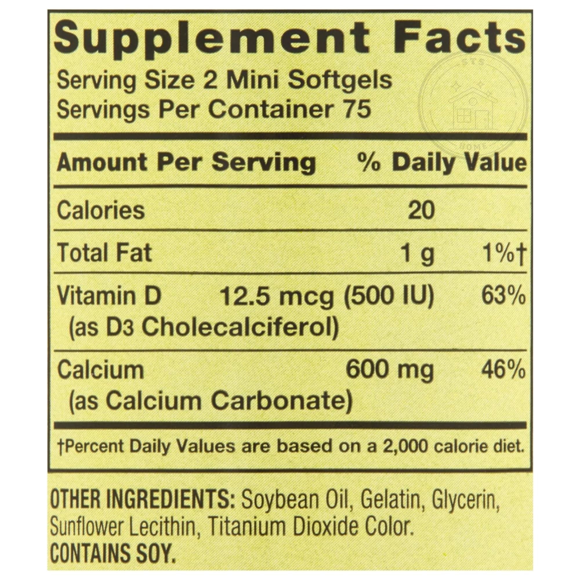 Mini softgels capsules for Spring Valley Calcium Plus Vitamin D3