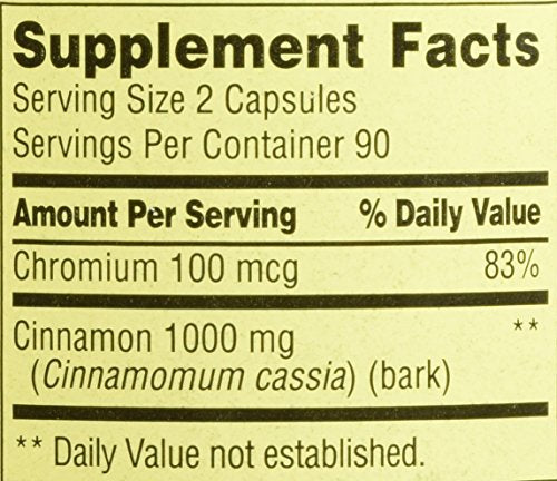 Retail packaging of Spring Valley Cinnamon 500mg Plus Chromium Twin Pack