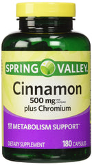 Spring Valley Cinnamon 500mg Plus Chromium Twin Pack – front view