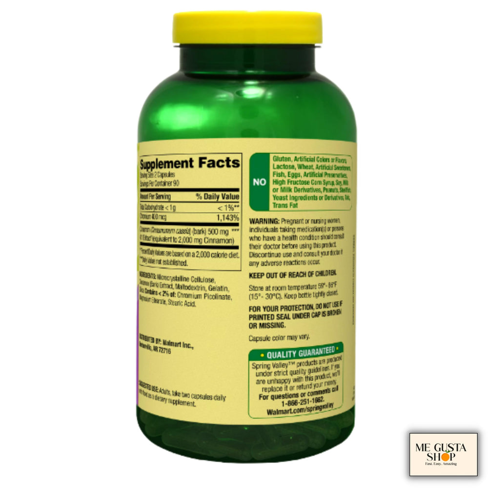 Close-up of Cinnamon Plus Chromium Capsules 1,000 mg