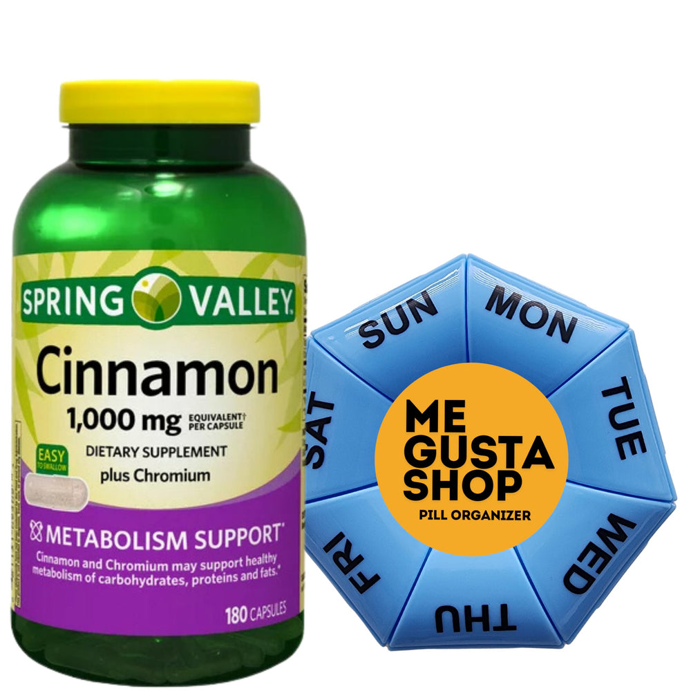 Bottle of Spring Valley Cinnamon Plus Chromium Capsules 1,000 mg, 180 count