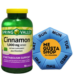 Bottle of Spring Valley Cinnamon Plus Chromium Capsules 1,000 mg, 180 count