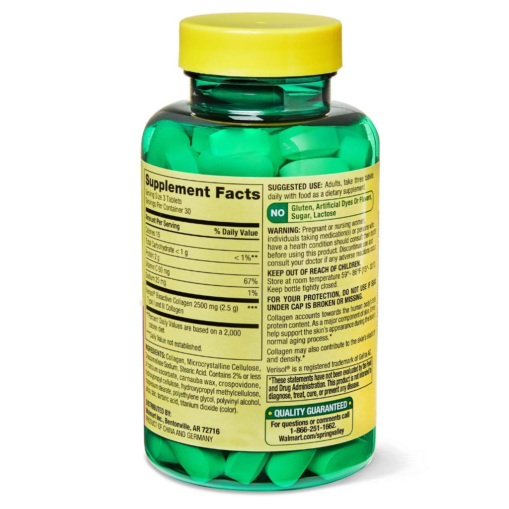 Hydrolyzed collagen peptides with Vitamin C 90 count packaging