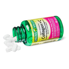 Nutrition facts label for Spring Valley Collagen + Vitamin C 90 ct