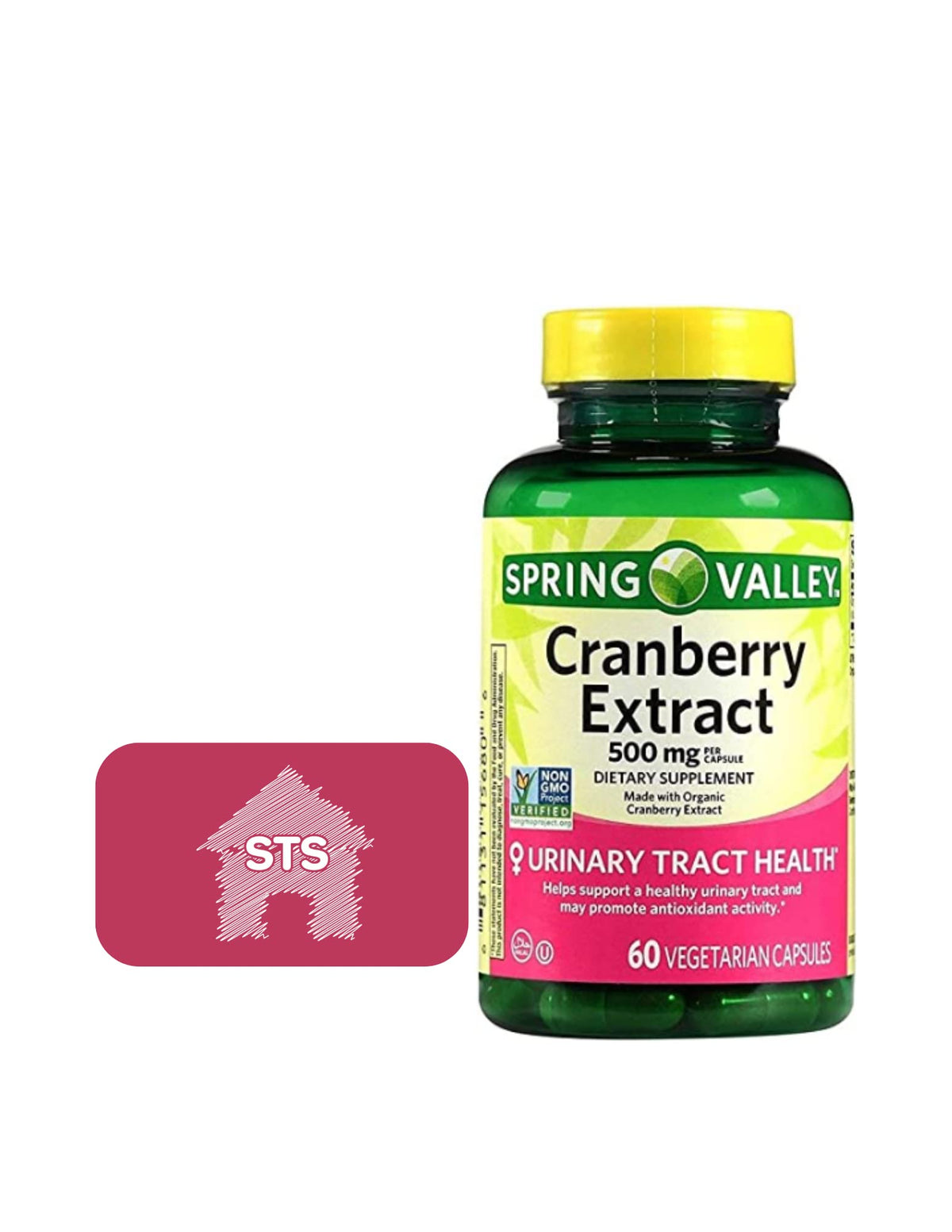 Spring Valley Cranberry Extract 500 mg bottle with 60 vegetarian capsules - hero image