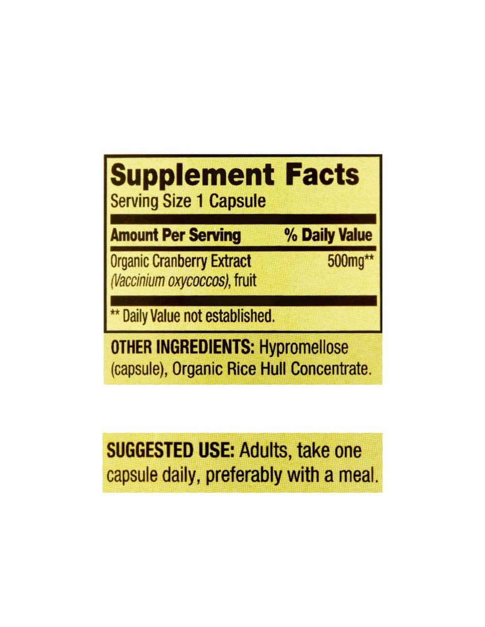 Ingredients label showing gluten-free and dairy-free attributes