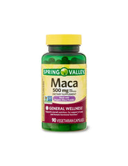 Bottle side view of Spring Valley Maca Root capsules