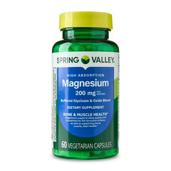 Spring Valley High Absorption Magnesium 200 mg bottle with 60 capsules