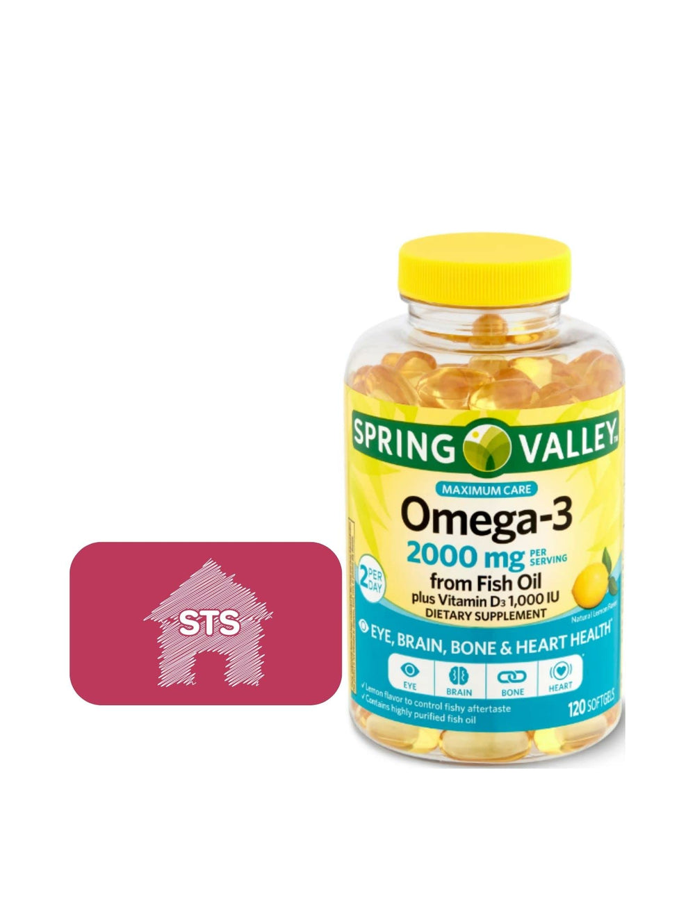 Spring Valley Omega-3 2000 mg fish oil bottle