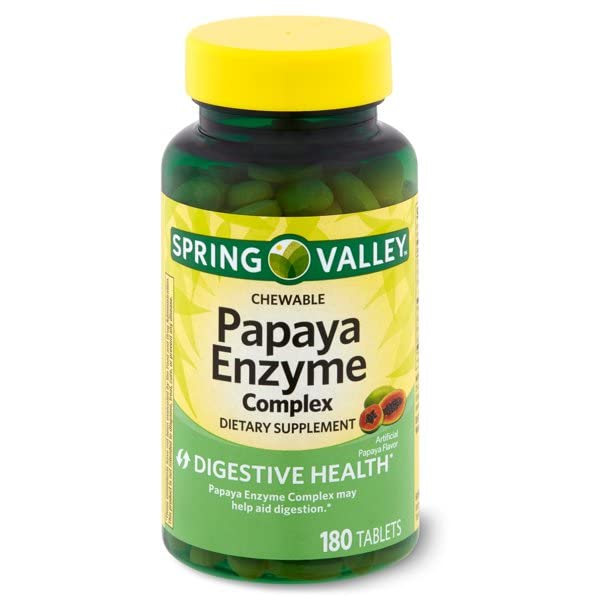 Spring Valley Papaya Enzyme Complex chewables bottle front view