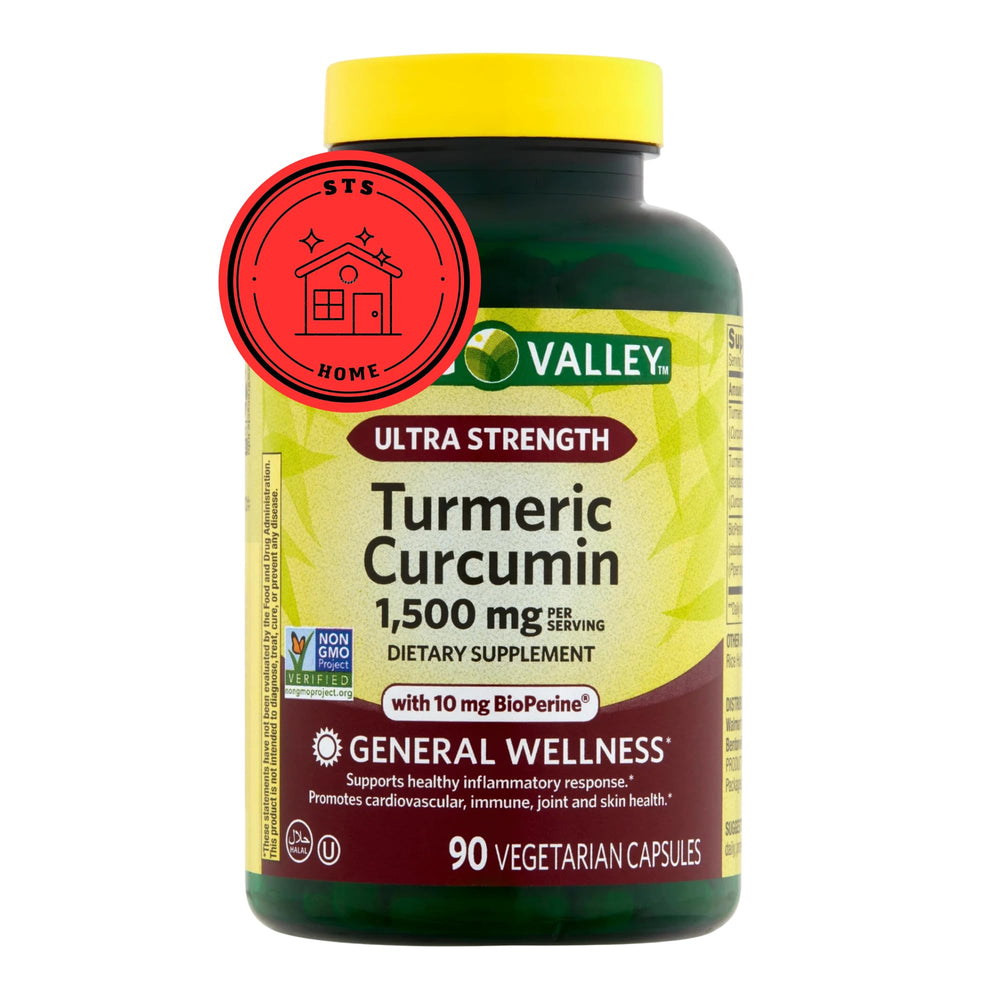 Spring Valley Turmeric Supplement bottle with 1,500 mg turmeric and 90 capsules