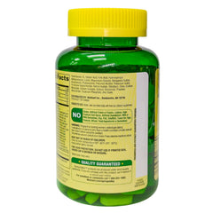 Back label showing supplement facts for Spring Valley Women's 50+ Multi with Fruits & Vegetables