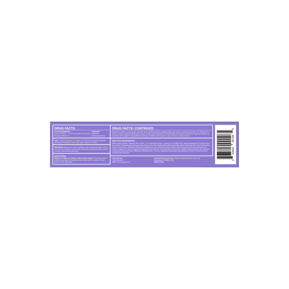 Product display of SprinJene 2-pack toothpaste