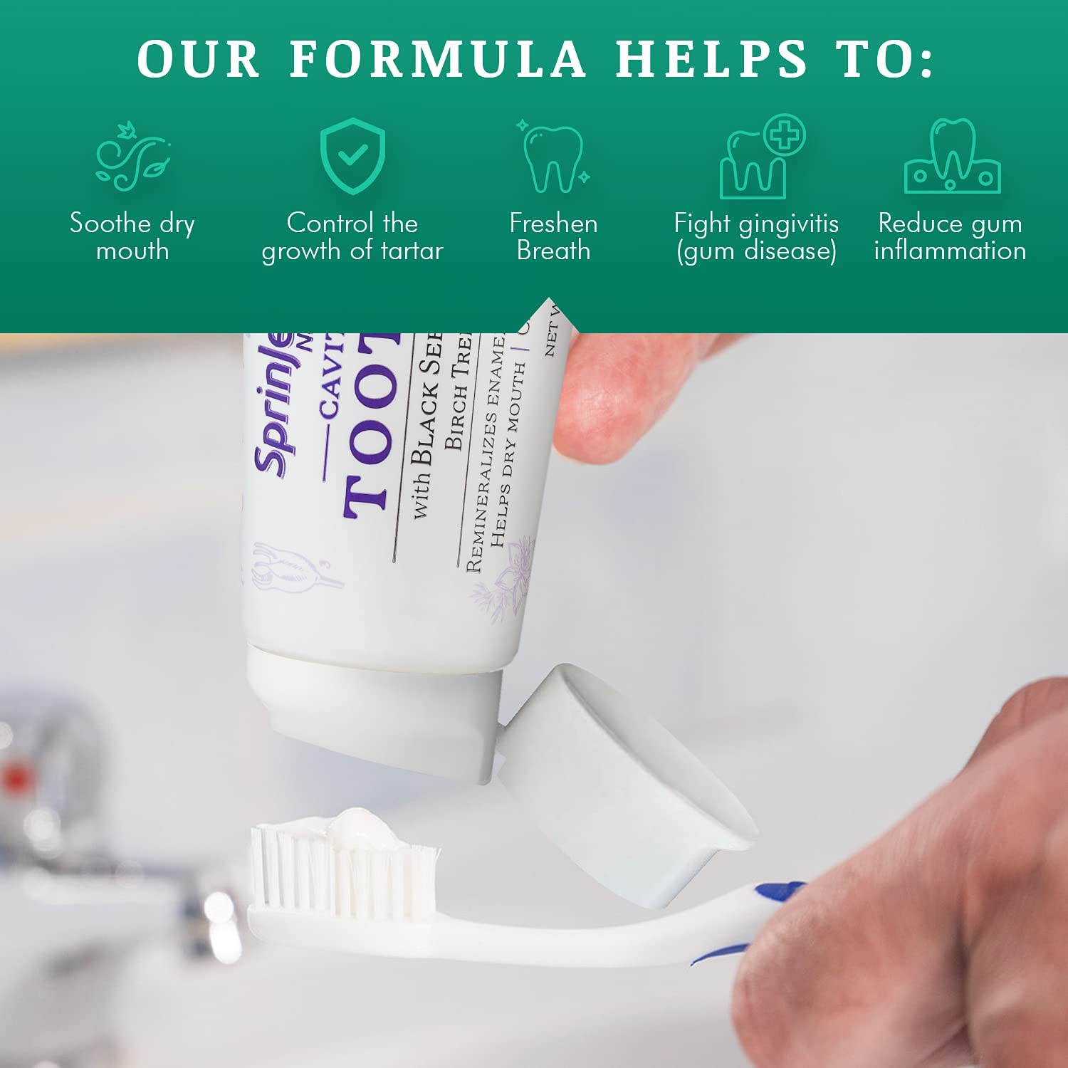Fluoride toothpaste protecting against cavities