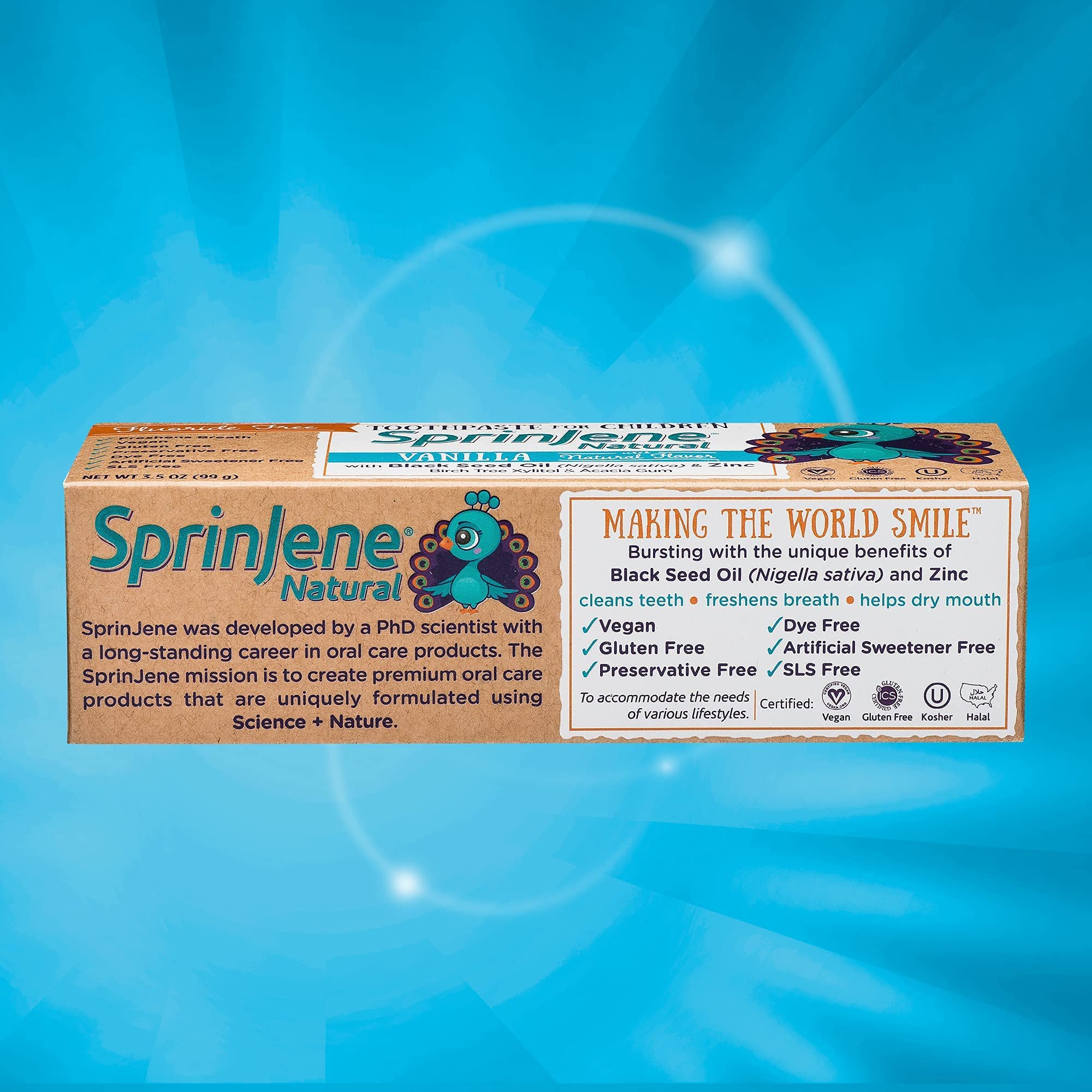 Family brushing with SprinJene Vanilla toothpaste