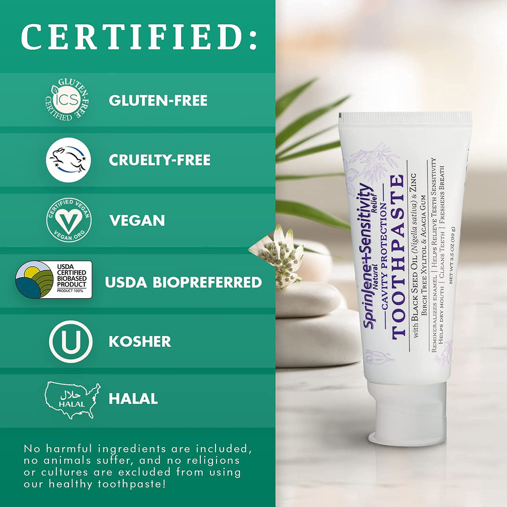 Vegan, cruelty-free, halal and kosher certified toothpaste