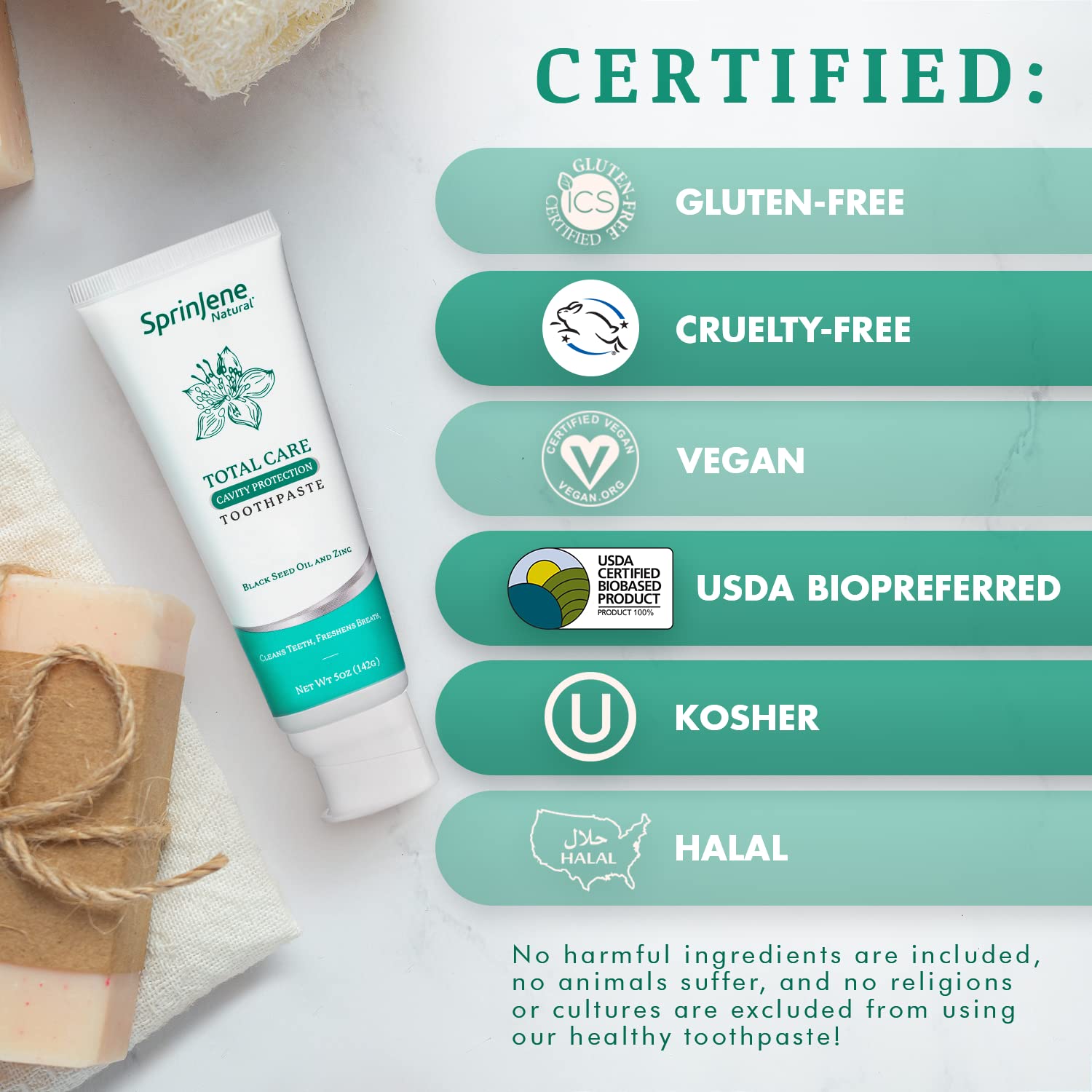 Vegan, cruelty-free, halal and kosher certification icons