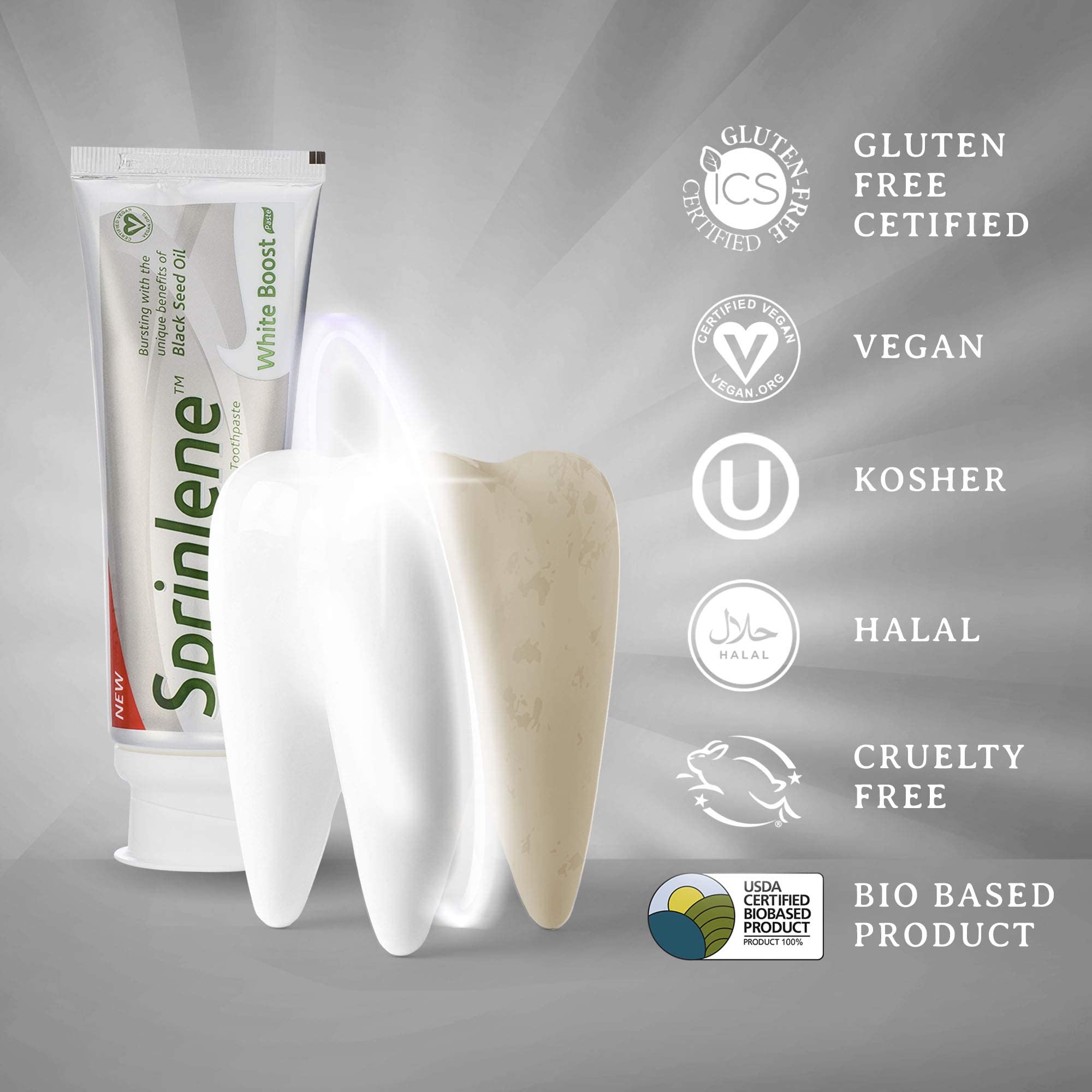 Freshening and long-lasting oral hygiene graphic on packaging