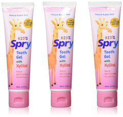 Spry Bubble Gum flavored xylitol toothpaste for babies, toddlers, and kids 3 months and up