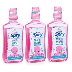 Spry Natural Xylitol Mouthwash Bubble Gum flavor 16 fl oz (Pack of 3)