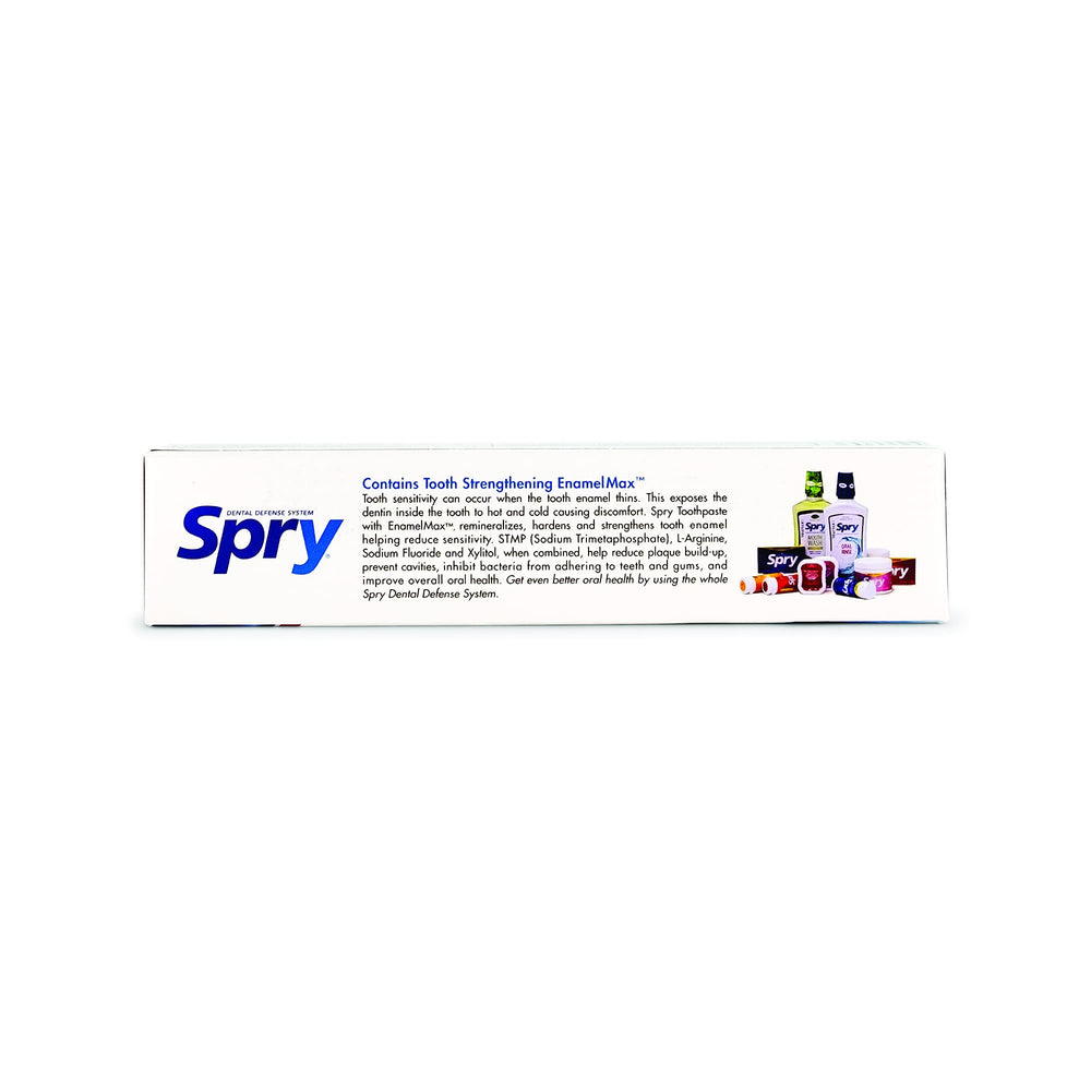 Xylitol toothpaste helping moisturize dry mouth.