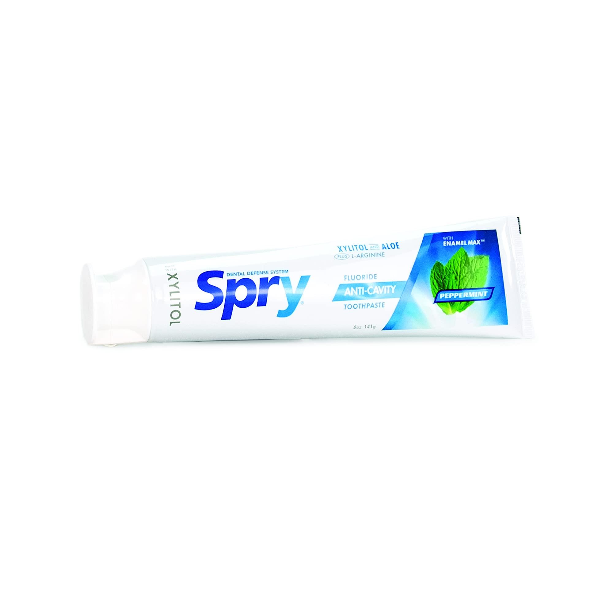 Spry toothpaste packaging and branding.