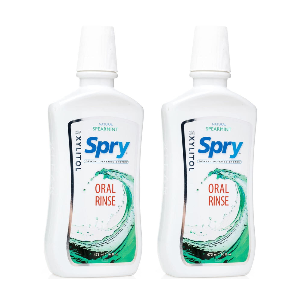 Spry Xylitol Mouthwash Spearmint bottle – 2 pack, 16 fl oz