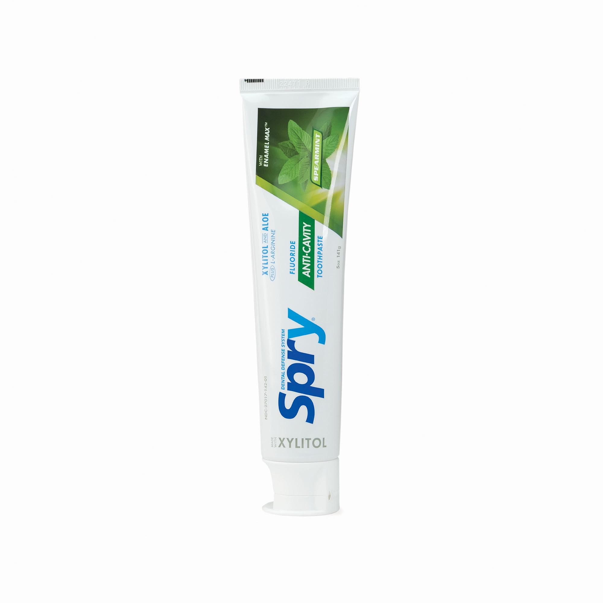 Back view of Spry Xylitol Toothpaste 3-pack packaging