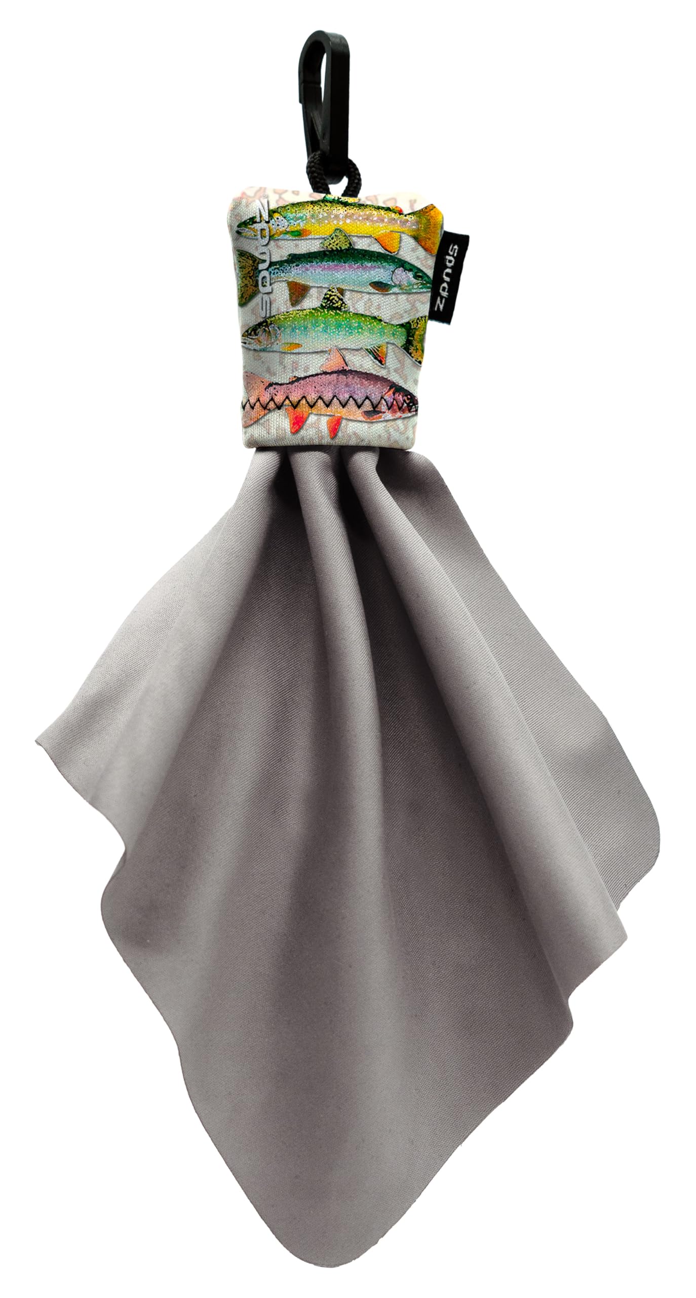SPUDZ Classic microfiber lens cleaner with clip-on pouch (6x6 in)