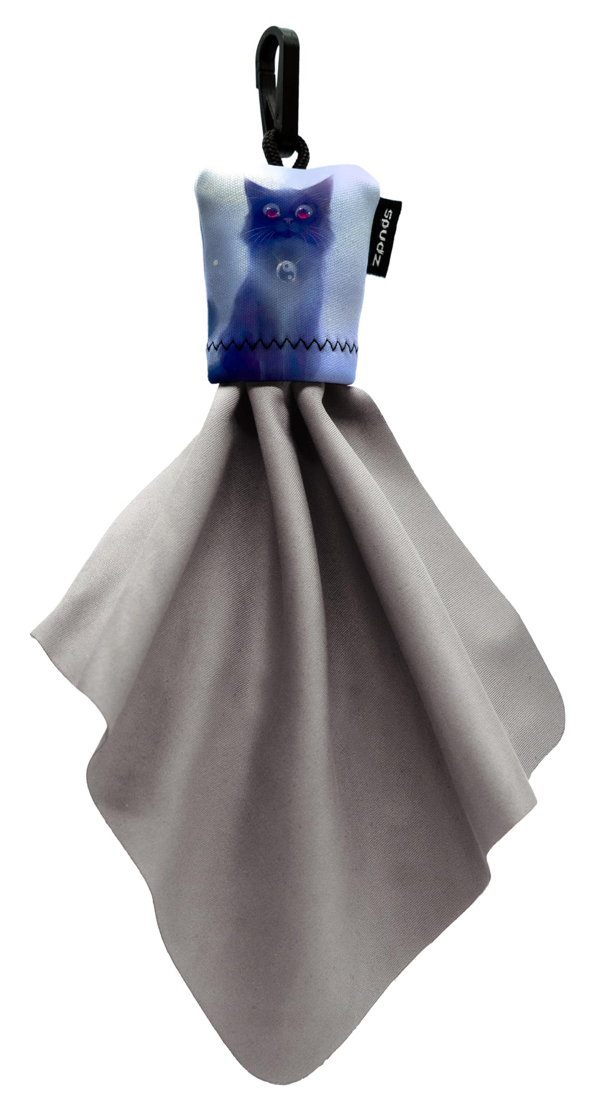 SPUDZ Classic microfiber lens cleaner in clip-on pouch for 6x6 inch cloth