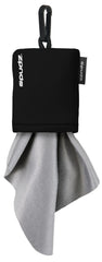 SPUDZ Classic microfiber lens cleaner in a black clip-on pouch (10x10 inches)