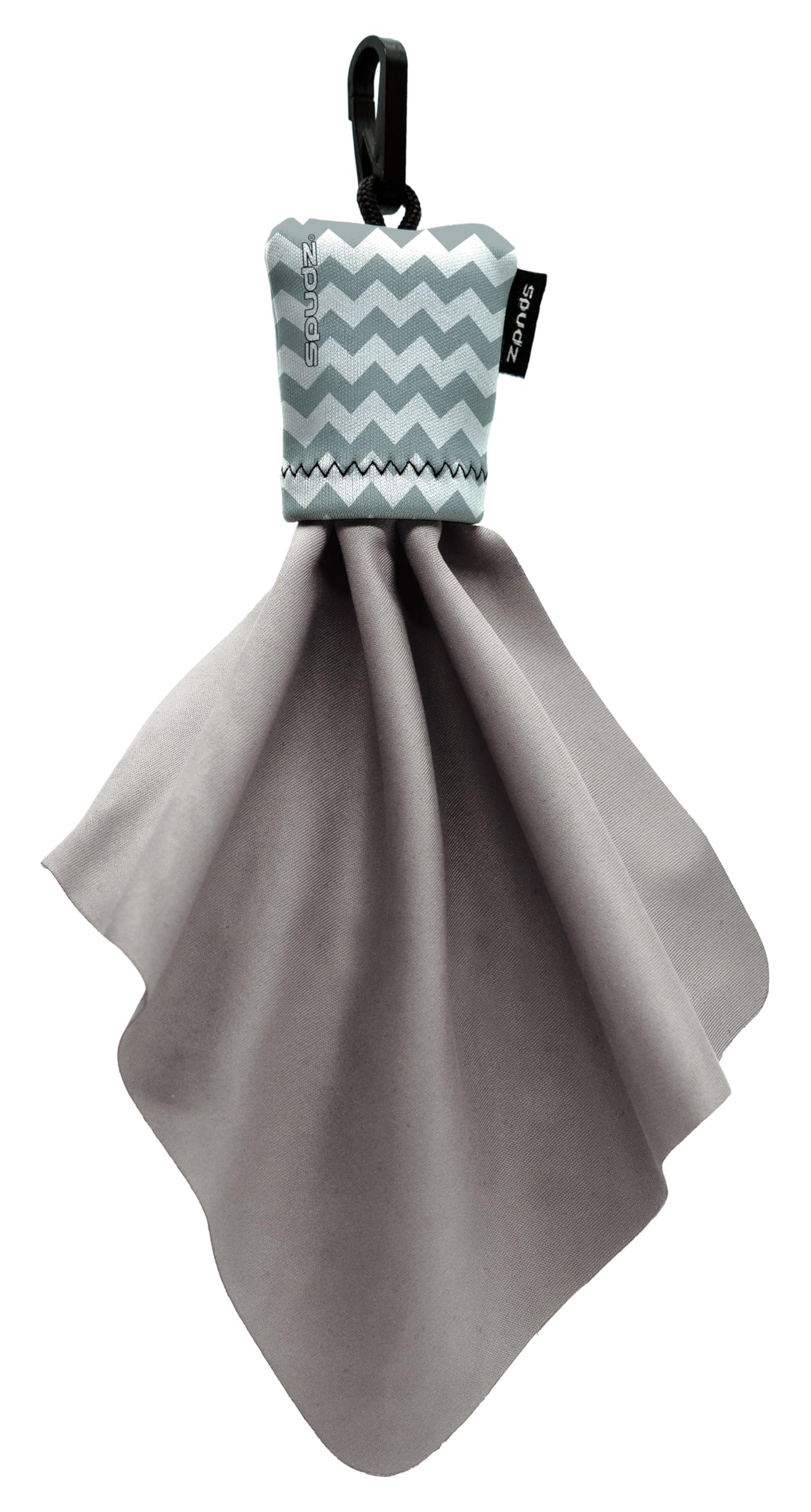 Spudz microfiber cloth 6x6 in gray chevron pattern