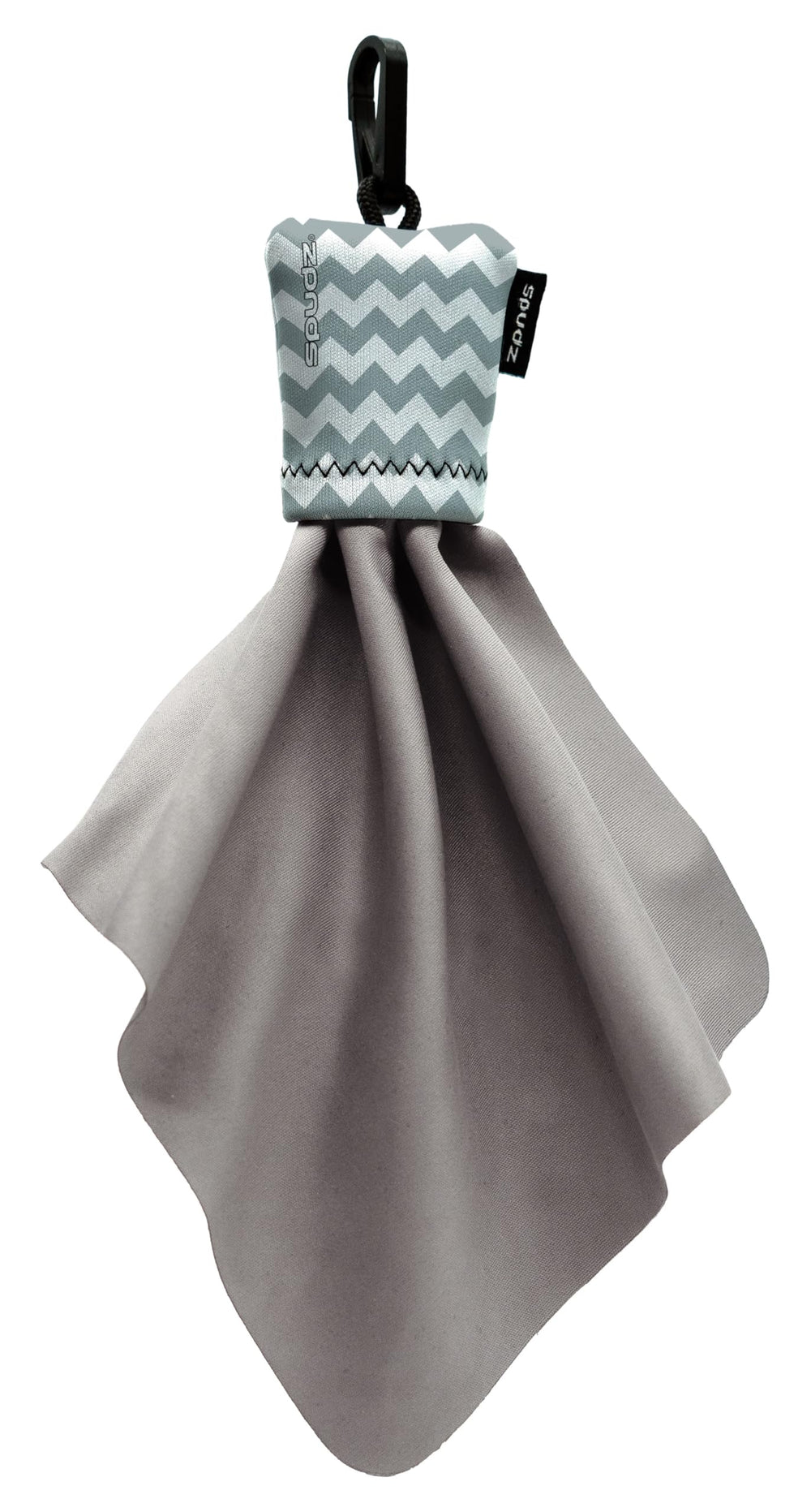 Spudz microfiber cloth 6x6 in gray chevron pattern