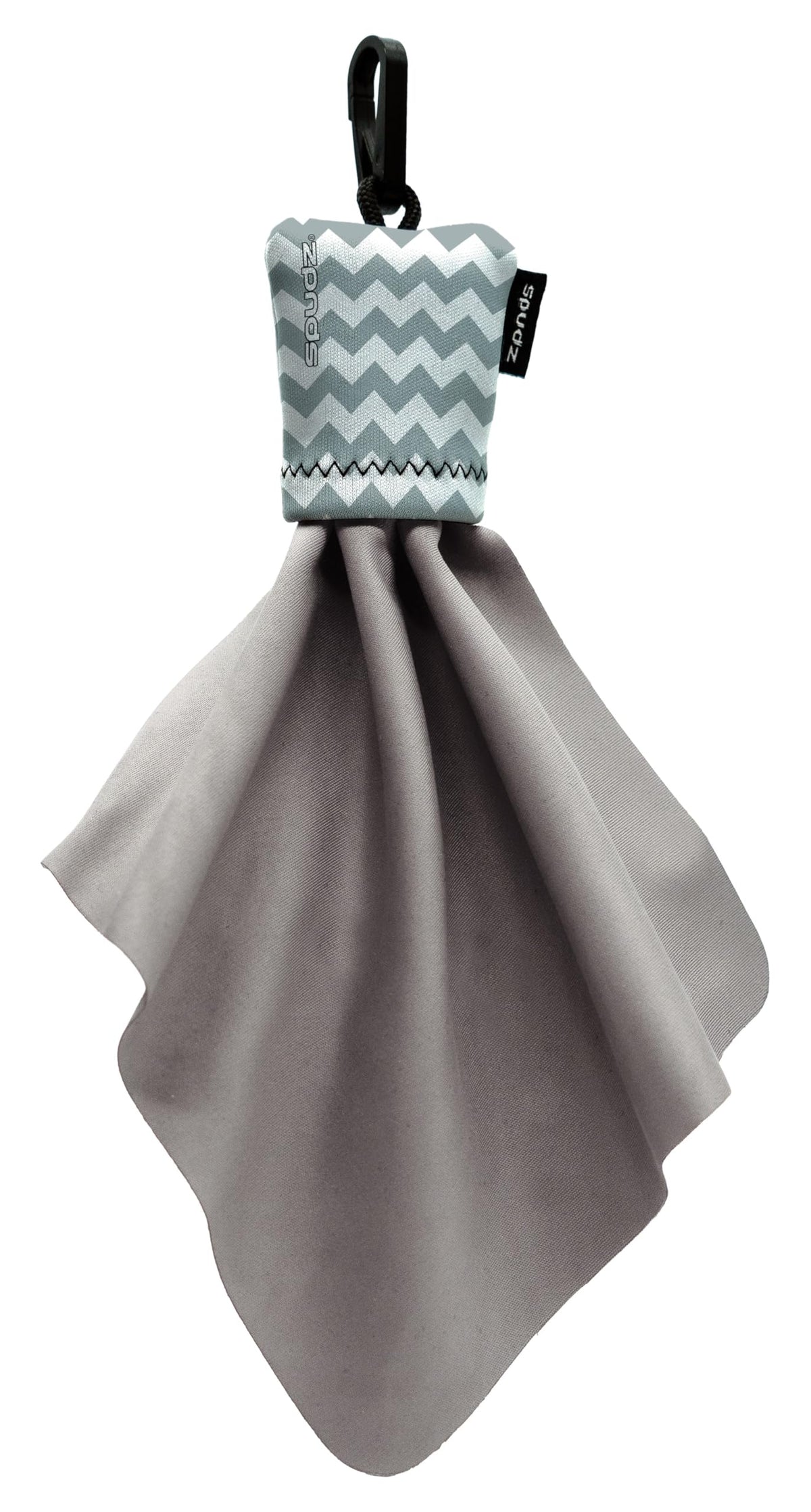 Spudz microfiber cloth 6x6 in gray chevron pattern