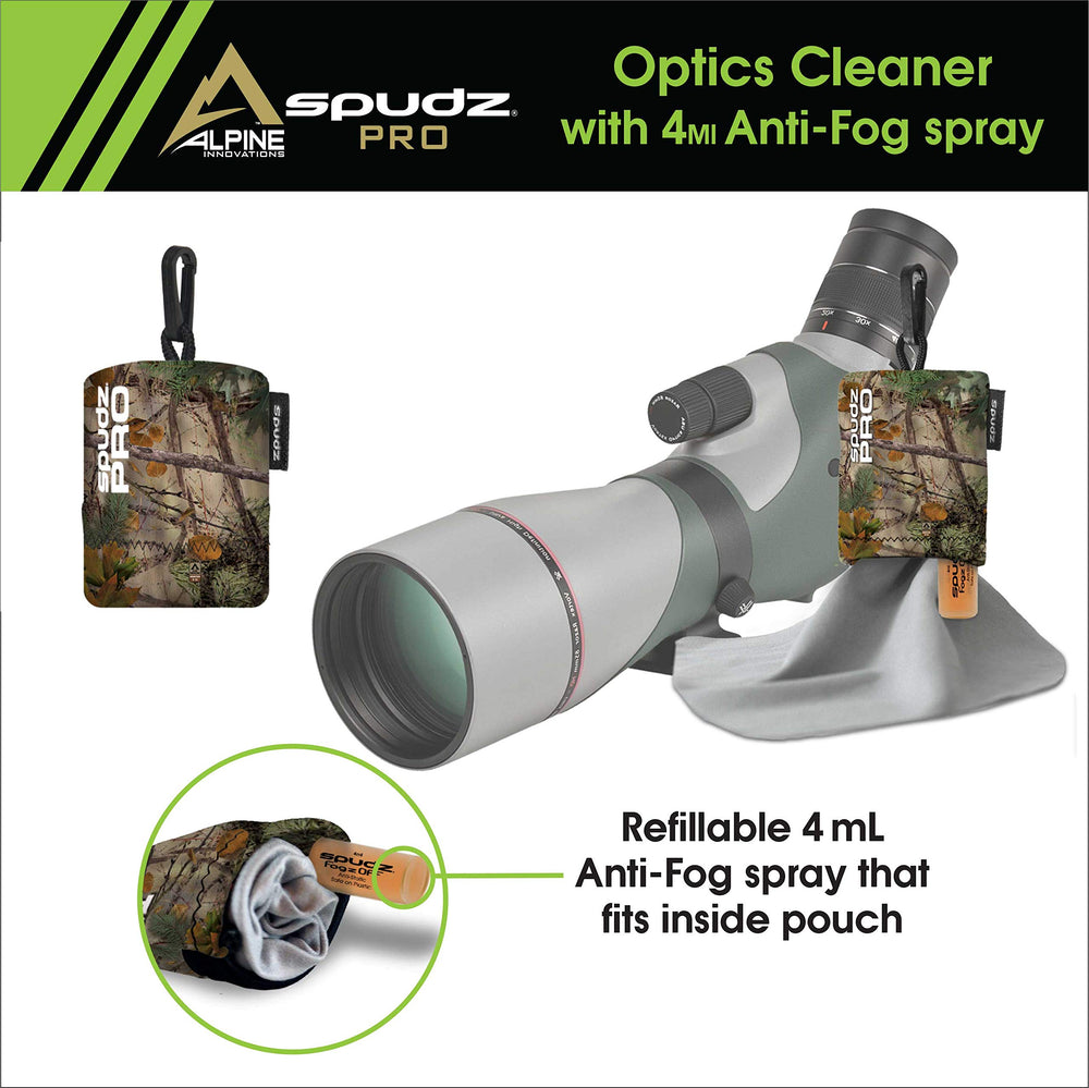 SPUDZ Pro being used to wipe a camera lens