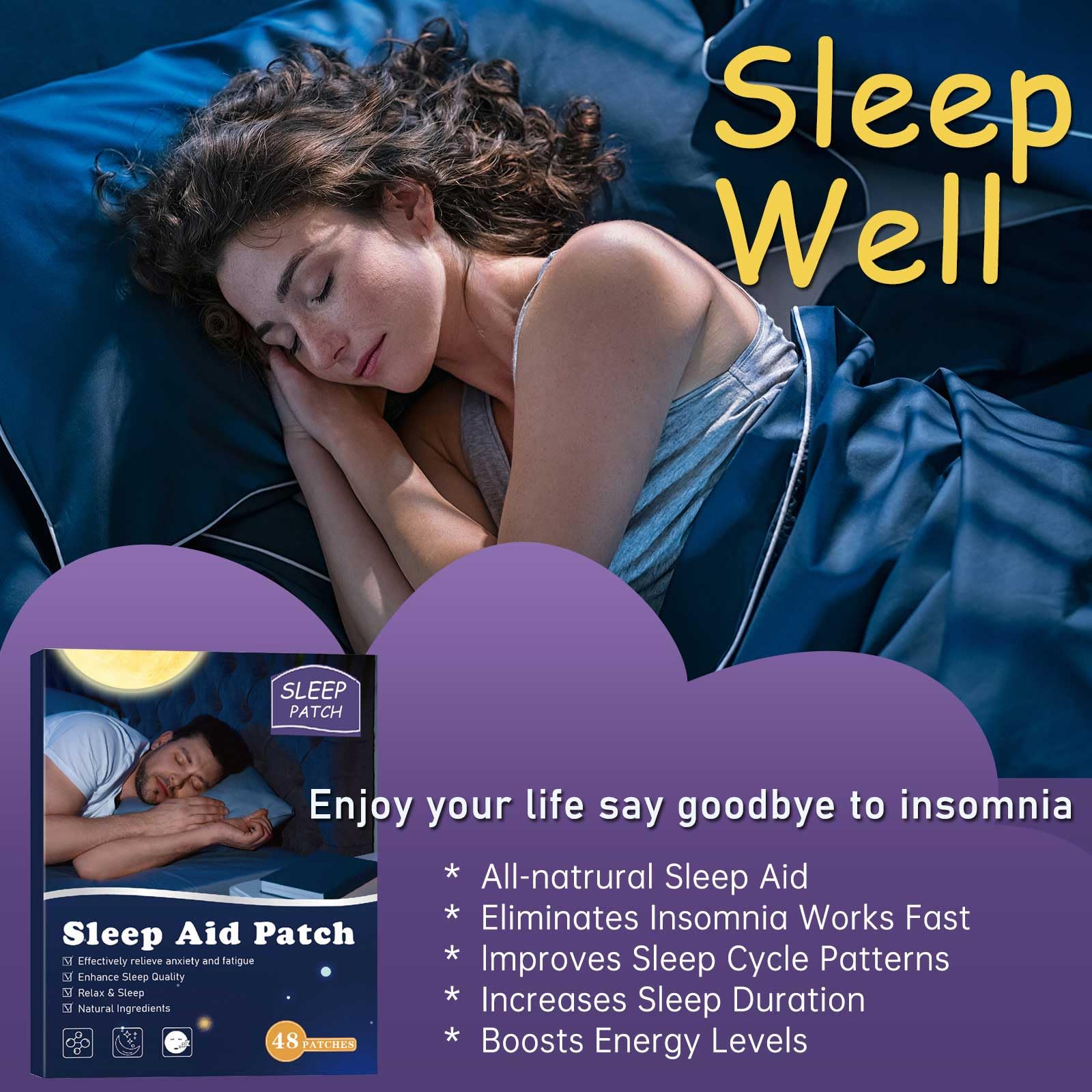 Patch applied to the shoulder area on skin