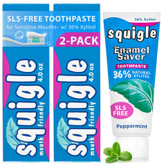 Front view of Squigle Enamel Saver Toothpaste 2 Pack