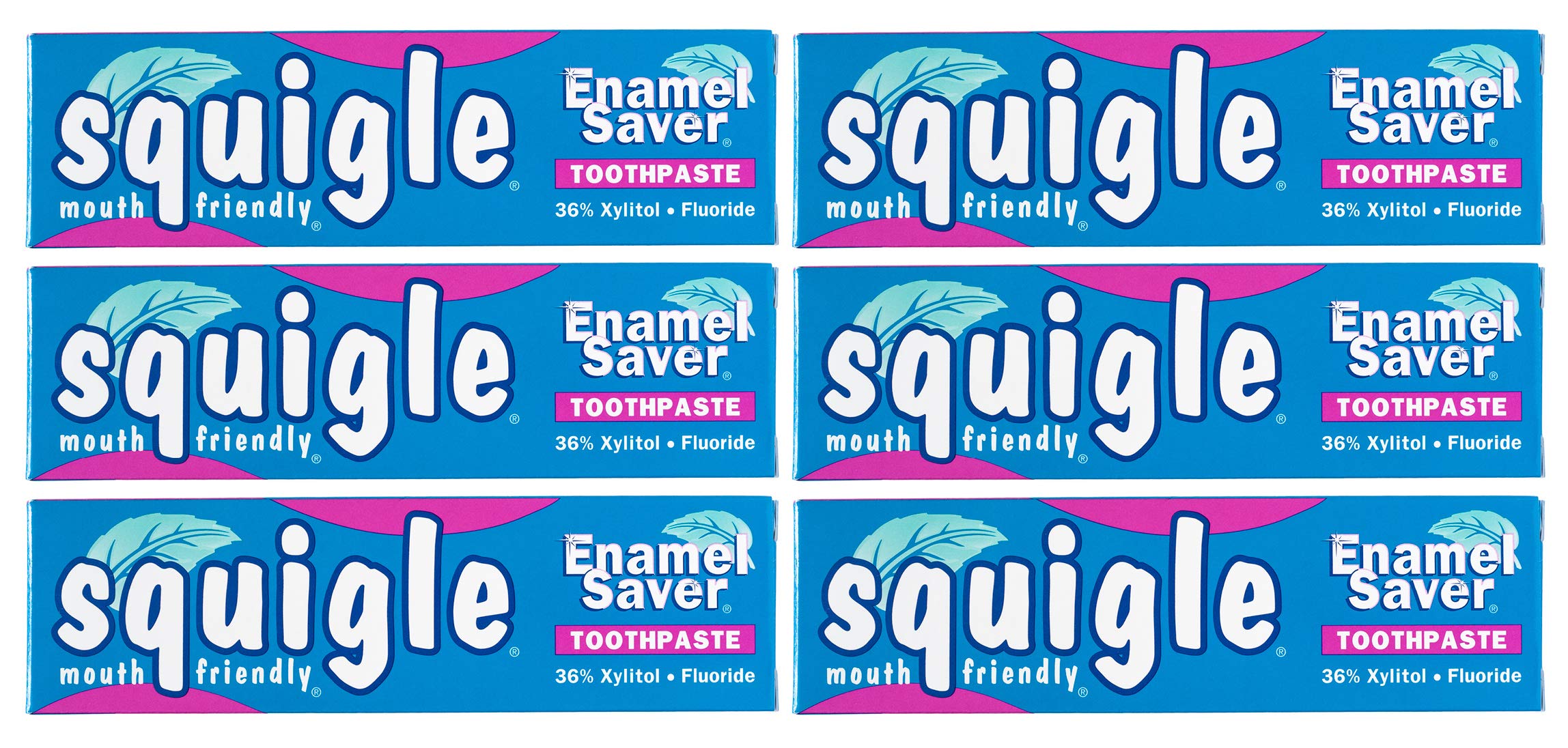 Squigle Enamel Saver Toothpaste 6-Pack front view