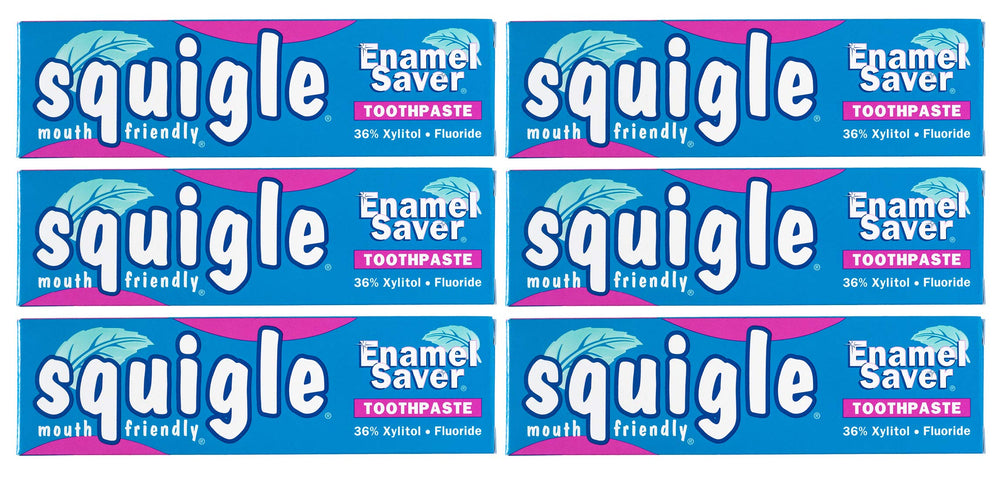 Squigle Enamel Saver Toothpaste 6-Pack front view