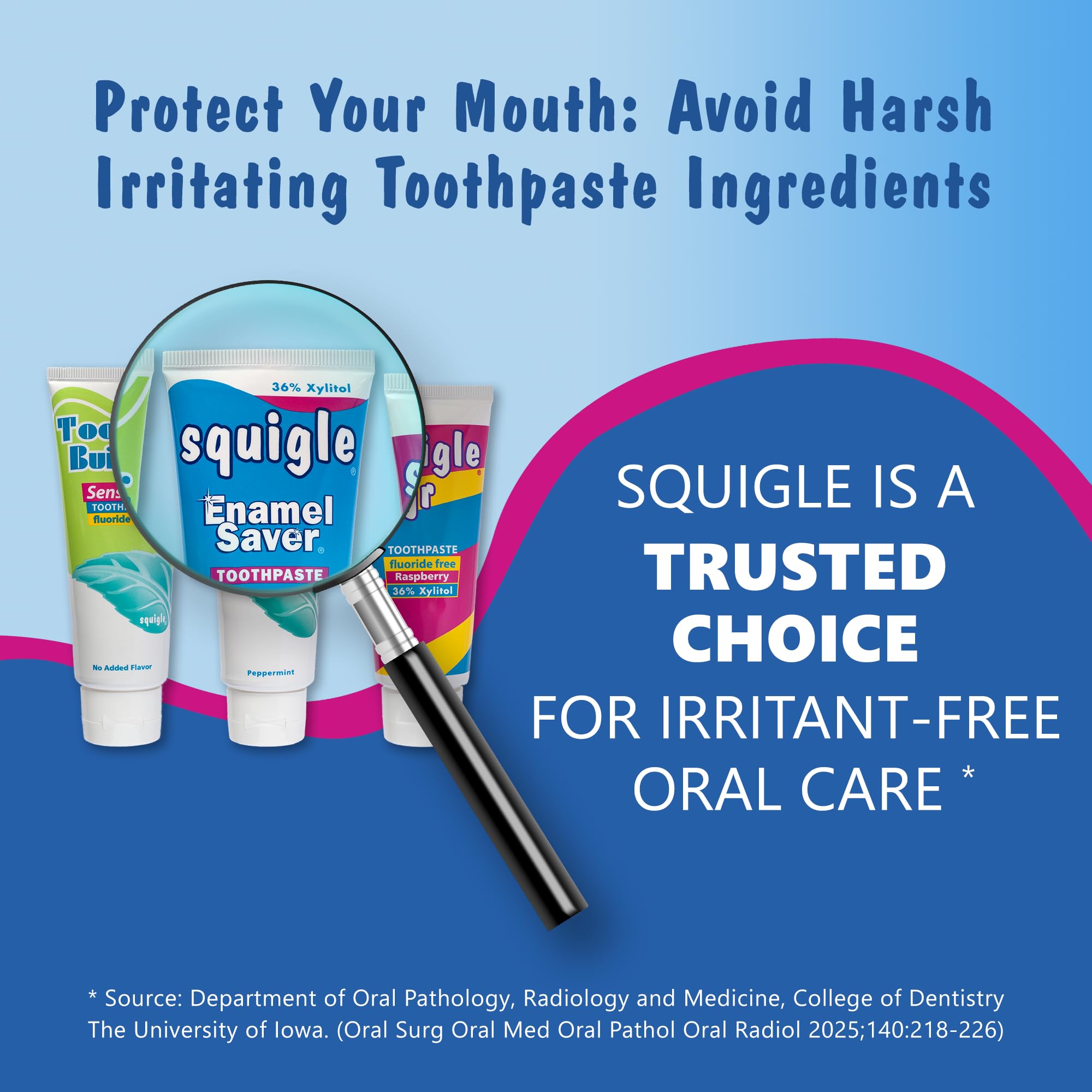 Toothpaste tube showing enamel protection and fluoride