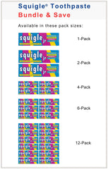 Travel size Squigle Jr toothpaste 3.4 oz 2-pack