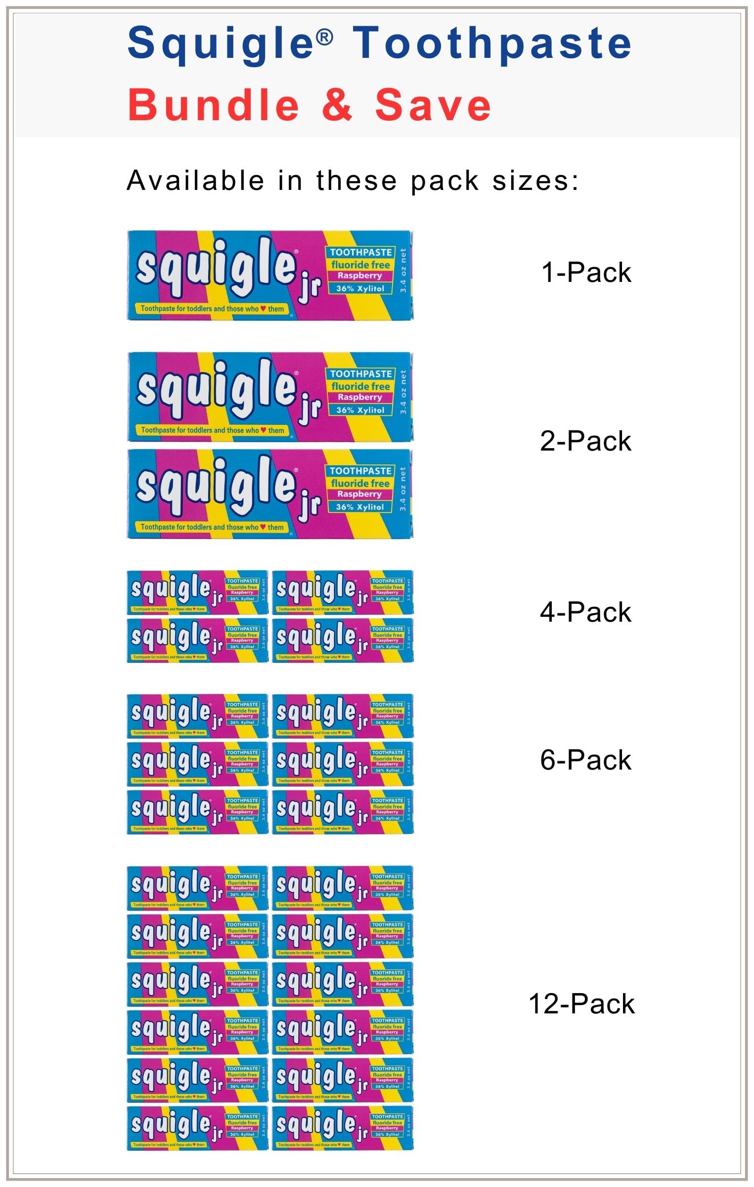 Close-up of Squigle Jr travel toothpaste tube for babies