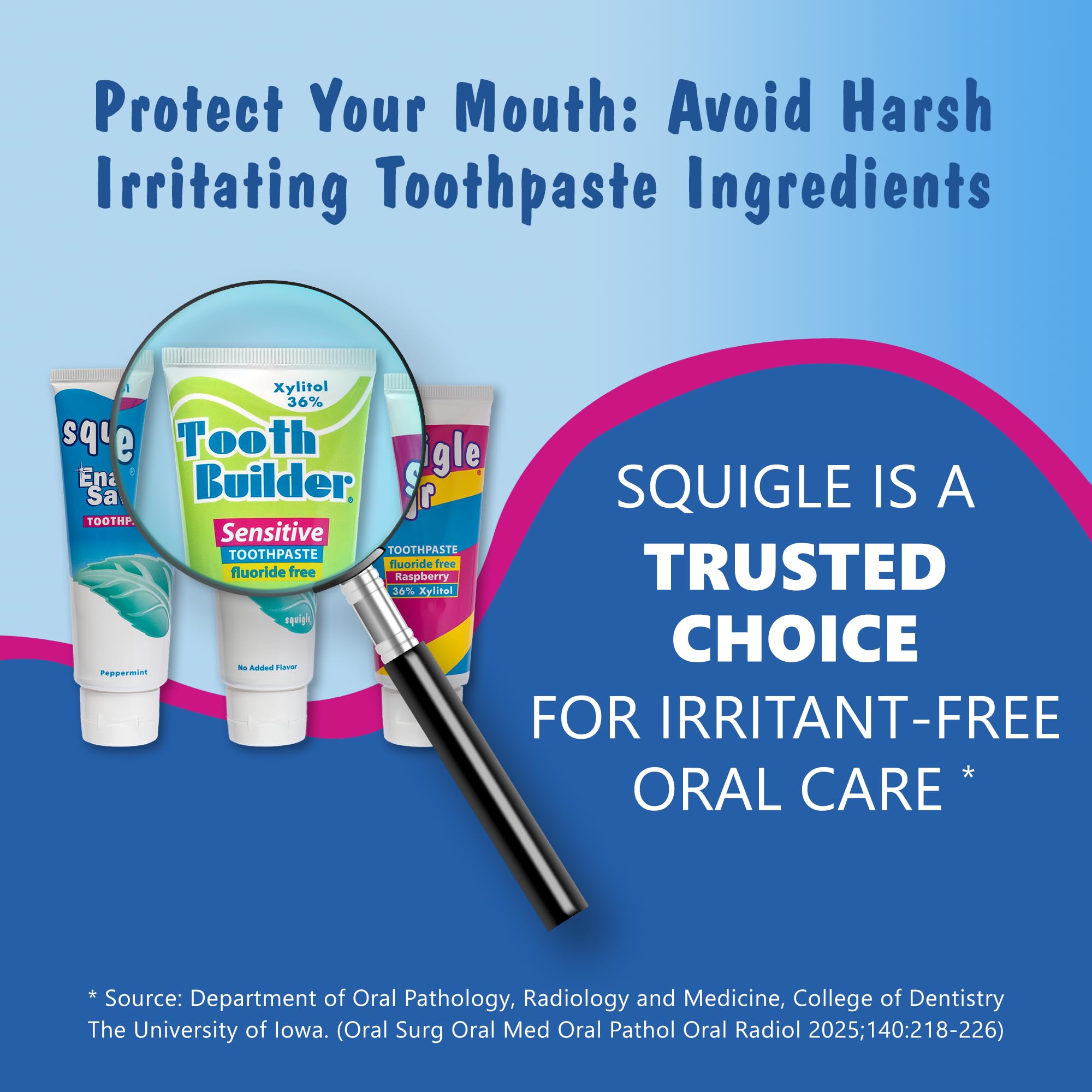 Toothpaste being applied with toothbrush showing non-abrasive enamel-safe formula
