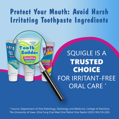 Pack of four 4 oz tubes of Squigle Tooth Builder toothpaste