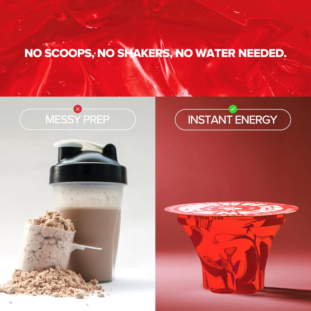 Squish Energy Pre-Workout Fruit Punch inside-pack view showing 12-count convenience.