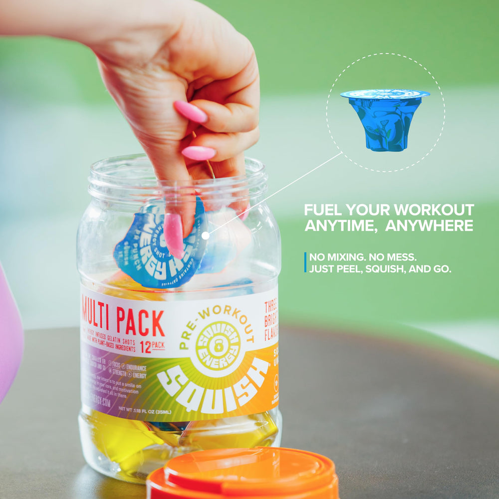 Squish plant-based formula emphasizes vegan gluten-free energy for training.